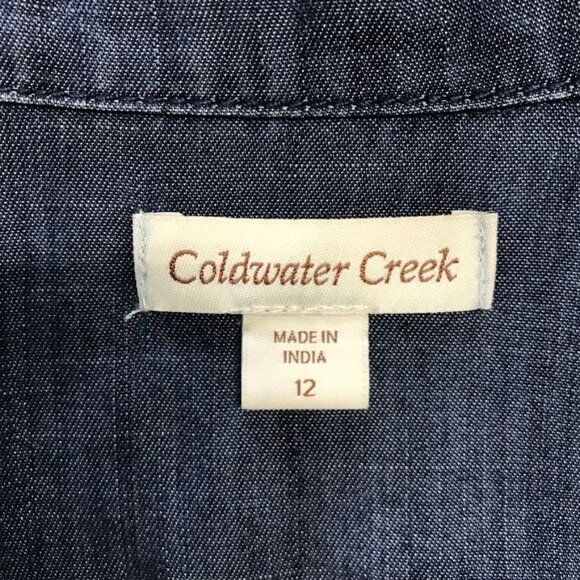 Coldwater Creek 100% Lyocell Denim Button Up Shirt in Blue - Size 12 - Picture 5 of 7